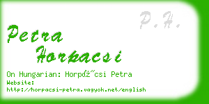 petra horpacsi business card